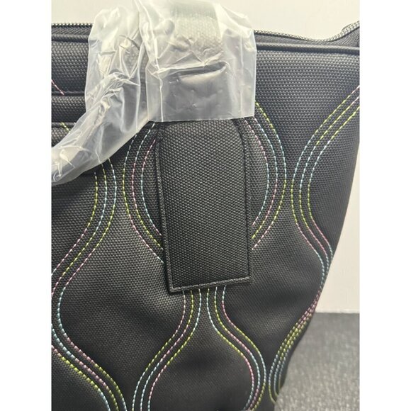 LUG Alto Crossbody Matte Luxe Black Rainbow Stitch NWT - Picture 2 of 4